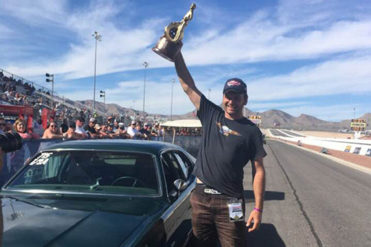 Justin Jerome wins the Denso 4-Wide Nationals Stock title at Las Vegas April 6-7